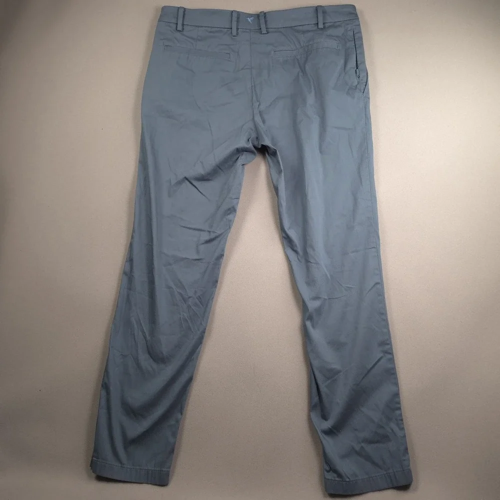 Birddogs Mens 34x30 Slate Blue Flat Front Stretch Casual Trousers Cotton Blend